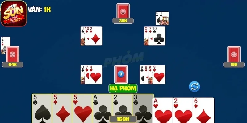 Giao diện phỏm trực tuyến hiện đại